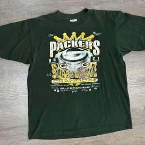 VTG Green Bay Packer Superbowl XXXI Patriots Superdome T-Shirt Size XL 90s RARE